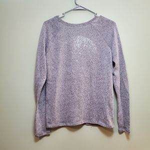 Victoria's Secret VS Pink Bling Rhinestone Skull Low Back Knit Sweater Gray Sz S